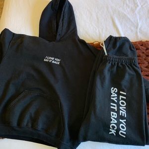Lonely ghost I love you say it back sweat suit